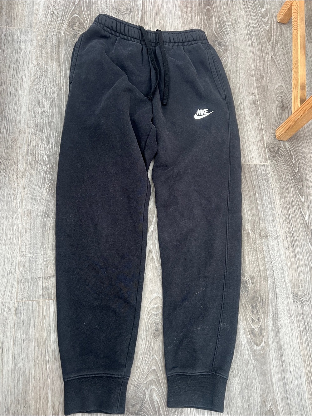 Nike Kids Black Jogger Sweatpants with White Swoosh